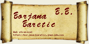 Borjana Baretić vizit kartica